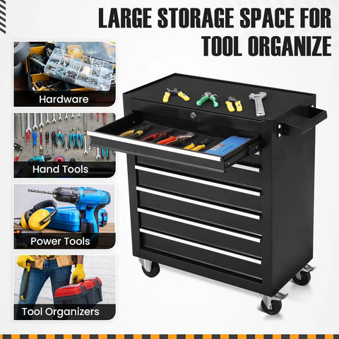 7 Drawer Metal Rolling Tool Chest On Wheels With Locking System Heavy Duty Tool Storage Cabinet for Garage Workshop