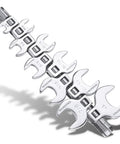 Beefy Three Eighths Inch Drive Crowfoot Wrench Set, Ten Piece SAE Auto Tool Kit Wrenches, Heavy Duty Carbon Steel, Heat Treated, Chrome Plated, Laser Marked, Range From Three Eighths To One Inch, six wrenches shown