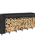 8Ft Firewood Rack With Cover For Outdoor Wood Storage Heavy Duty Beefy Steel Construction Weather Resistant Adjustable Log Stacker Stand