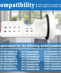 Washer Drain Pump Filter Replacement That Replaces WH23X10029 And WH23X10027 Plus AP7205454 with compatibility list.