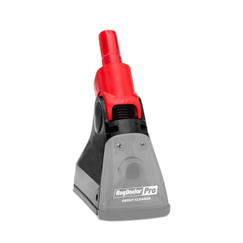 Front view of Motorized Grout Cleaning Tool For Deep Carpet Cleaners With 1 Inch Grout Line Guides, Flexible 45 Degree Joint.