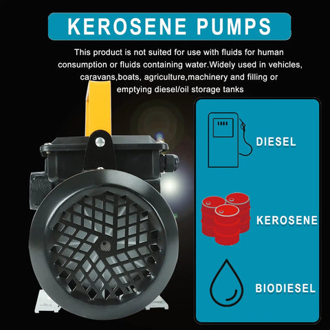 No-Nonsense 110V AC 550W Self Priming Electric Fuel Transfer Pump for Quick Diesel and Smooth Oil Hauling with toggles.