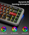 Built Like A Tank Wired 60 Percent Mechanical Gaming Keyboard With Cnc Aluminum Case Gasket Mount Hot Swappable Switches Rich Rgb Lighting And Durable Double Shot Pbt Keycaps For Top Tier Vibes showing dynamic RGB lighting effects and key layout.