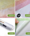 Fabric Rainbow Wall Mural Decals Peel And Stick Kid Friendly Playroom And Nursery Decor 94.49 By 78.74 Inches waterproof detail