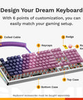 Dope Silver Full Size Mechanical Keyboard Featuring Machined Aluminum Frame Gasket Mount System Hot Swappable Switches with customizable keycaps.