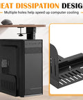 Big Time Space Saver Heavy Duty Clamp Under Computer Tower Stand Adjusts To CPU Cases Fast No Fuss Install for efficient cooling.