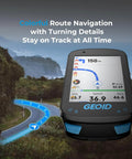 Color Screen Cycling Computer With Wireless GPS Navigation And Reroute Planning displaying route on wooded road