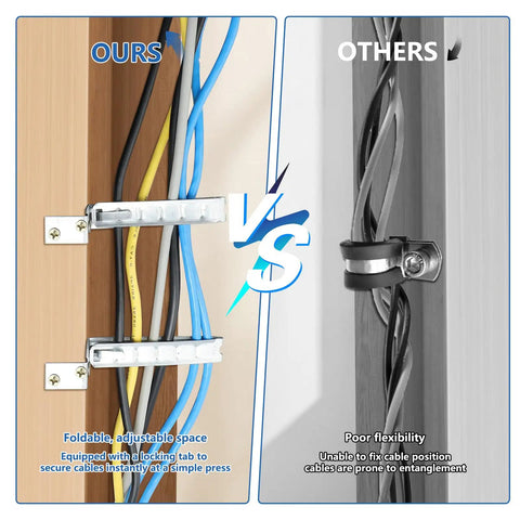 Heavy Duty Wall Mount Cable Support Clamps 100 Pack Galvanized Steel Electrical Brackets With Locking Tab for cable management comparison.