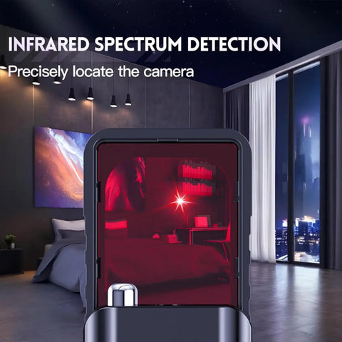 Hidden Camera Detector With Anti Spy RF Signal Scanner And Lens Finder Portable One Hand Operation 5 Level Sensitivity Bug Detector in bedroom