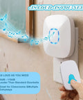 Attention Grabbing Classroom Doorbell Set With 4 Push Buttons And 1 Receiver in use, mounted on classroom wall, emitting music notes.