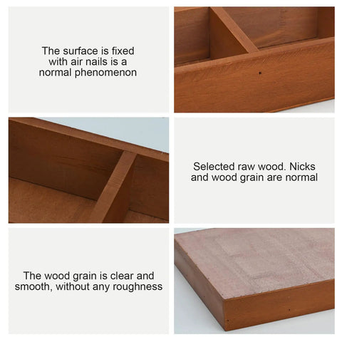 Detailed view of All Natural Wood Sorting Tray With Multi Grid Compartments For Jewelry Beads Craft Supplies Game Pieces