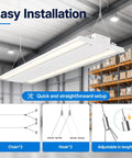 Top Shelf 165 Watt Led Linear High Bay Light 2 Foot Shop Fixture Easy installation with adjustable setup for garage or warehouse.