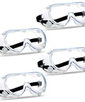Anti Fog Safety Goggles 4 Pack With Clear Lens Wide Vision Adjustable Fit Chemical Splash Eye Protection Soft Lightweight Eyewear
