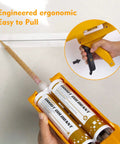 Dual Cartridge Caulking Gun Kit With 1:1 Epoxy Mixing For 400 ML Cartridges showing ergonomic handle and dual cartridges