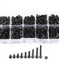 280-Piece M3 Cap Head Hex Socket Bolts And Nuts Assortment Set For Tight Spaces, organized in a plastic box.