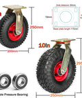 Top Shelf Hella Solid Eight Inch Swivel Caster Plates With Secure Wheel Brakes For Smooth Furniture Moves Quiet Floor Glides No Scratches Indoors Garage Workshop Upgrades Smoothly, 8 in rubber wheel with metal bracket.