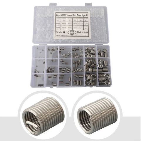 140 Piece Metric Thread Repair Kit M3 To M12 Stainless Steel Helicoil Set For Aluminum Magnesium And Steel Hardware Fixes