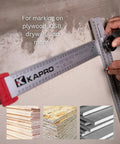 Tough As Nails 48 Inch Aluminum Adjustable Drywall T Square Tool With Fast Adjust Head, sitting on drywall for marking.