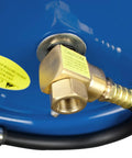 Close-up of brass connection on Heavy Duty All Steel 3/8 Inch By 50 Foot Retractable Air Hose Reel With Automatic Rewind, German-Made Hose