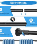 Step-by-step guide to install Extra Long Tension Curtain Rod For Patio Windows No Drill Dual-End Adjustable Spring Rod Outdoor Ready And Rust-Proof Easy Install 51 To 166 Inch Reach 1.26 Inch Diameter Black