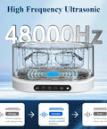 48KHz Ultrasonic Jewelry Cleaner With Five Cleaning Modes for eyeglasses, featuring 500ML stainless steel tank.