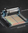 Genmitsu 4040-PRO MAX CNC router with aluminum frame and blue accents; 410×405×77 mm work area