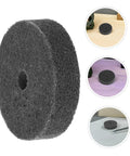 Six Pc Nylon Polishing Buffing Discs With 10Mm Hole For Metal Copper And Aluminum Steel Furniture Finishing Industrial Grade Abrasive Action That Gets The Job Done Real Good Fast displayed with close-up on work surface.