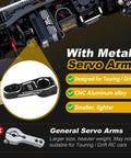 Ultra Fast 0.06s Low Profile RC Steering Servo 20kg Torque Beast Precision For 1 8 And 1 10 Touring Cars And Drifts Fits TT02 RS4 Fazer Mk2 MST Traxxas 4Tec XRAY Yokomo Team Associated Xpress with metal servo arm