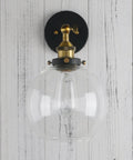 Industrial Vintage Slope Pole Wall Mount Sconce With 7.9 Inch Globe Milk White Glass Shade Antique Style Wall Light Fixture