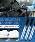 Person using Magic Pen Car Scratch Remover, Professional Car Paint Scratch Repair Tool on vehicle, shows two-pack of pens.