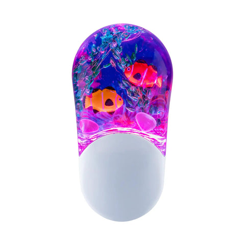 Tropical Aquarium LED Night Light With Color Changing Glow Plug In Light Sensing Auto On Off Kid-Friendly Underwater Fish Scene
