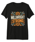 Rock This Millwright Strong Premium Tri-Blend Tee in black featuring a graphic print for industrial mechanics.