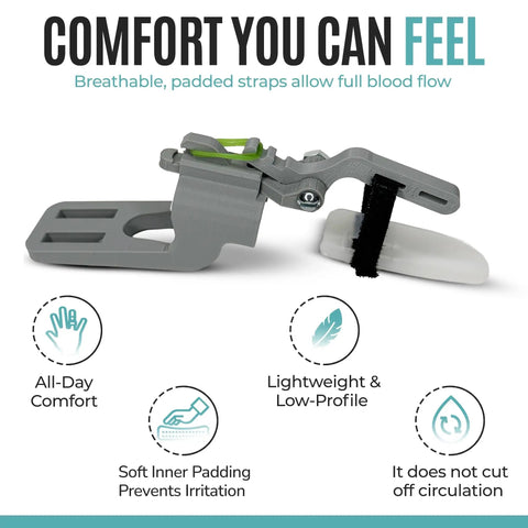Finger Pivot Orthosis For PIP Joint Support And Hand Therapy Adjustable Extension Splint, padded straps, lightweight medical grade materials