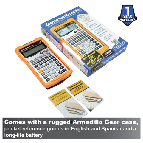 Do It All Construction Master Pro Calculator For Contractors And Builders With Feet Inch Fraction Math Quick Layouts Bids Estimates And Unit Conversions You Prefer. Display box, calculator, reference guides, and warranty.