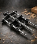 Heavy Duty Carpentry Bench Vise With Manual Threaded Screw for Tightening Workpieces During DIY Cutting Or Sanding And Assembly Projects In Your Workshop.