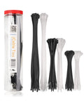 200 Pack Self Locking Nylon Zip Ties Assorted 6, 8, 12 Inch Indoor Outdoor Black And White For Cable Management