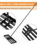 Heavy Duty Lawn Leveling Rake With 36 Inch Head And 7.2 Ft Handle Ground Plate Leveler design details and close-ups