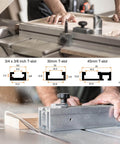 Five Piece T Track Bolt And Knob Kit With M6 Threads 40Mm Bolts 32Mm Knob Heads Stainless Washers Pro Grade Heavy Duty Hardware being used in woodworking setup