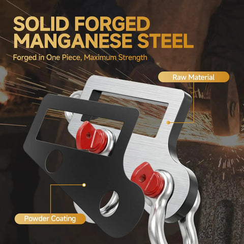 Heavy Duty Forklift Lifting Hook With Side Shackle Holes 6800 Lbs One Piece Forged Steel 360 Swivel Safety Eye Anti Slip Eyebolt For Single Or Double Fork Trucks Built Like A Tank For Job Site Hustle