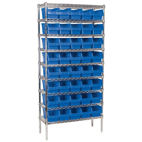 Blue Plastic Nesting Storage Bins Set Of 10 12 Inch 6 Inch 6 Inch Pantry Organizer For Shelves Sturdy Durable Industrial Grade Plastic