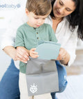 No Sweat Folding Travel Potty Training Seat For Little Ones With Super Simple Pull Tab and Compact Foldaway Design being used by a child.
