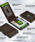 Slim Genuine Leather Wallet For Men With RFID Blocking, Minimalist Front Pocket Design, money clip, and pop up card holder