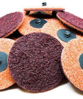 Benchmark Abrasives 3-inch quick-change nylon surface-conditioning sanding discs, orange and maroon, 25-pack