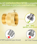 Six Pack 3/4 Inch Vacuum Breakers Anti Siphon Hose Bib Backflow Preventers for Outdoor Faucets showing thread compatibility