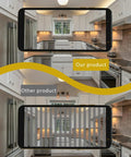 Comparison of lighting effects in a kitchen using GU10 25 Watt Halogen Bulb 120V Replacement Warming Light For Candle Warmer And Scent Warmer.