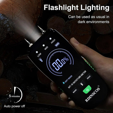 Digital Wood Moisture Meter With Pin Probes For Firewood Drywall And Lumber Instant Accurate Readings Up To 12 Mm Deep