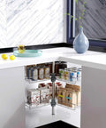 Kitchen corner 28-inch lazy Susan cabinet organizer with metal wire rotating shelves for blind corner cabinet