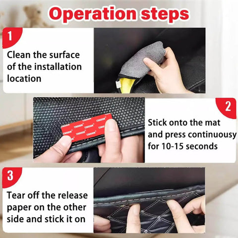 Step-by-step application of Heavy Duty Hook and Loop Strips With Super Adhesive, Heat Resistant and Waterproof for Outdoor and Indoor Use, Tough Hold You Can Trust for Cars, RVs, Garages, Dashboards, and Workshops, 1x2.8in 16 Pack