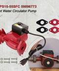 Heavy Duty Hot Water Circulator Pump With Three Adjustable Speeds For Residential Boilers And Plumbing Systems, red cast iron material, UPS15-55SFC.
