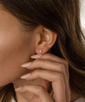 Dope Pearl Gold Stud Earrings Set For Women And Men 14K Gold Plated 316L Stainless Steel Hypoallergenic Ball Studs With Sizes 3mm 4mm 5mm 6mm 7mm 8mm And 10mm, small pearl stud on ear